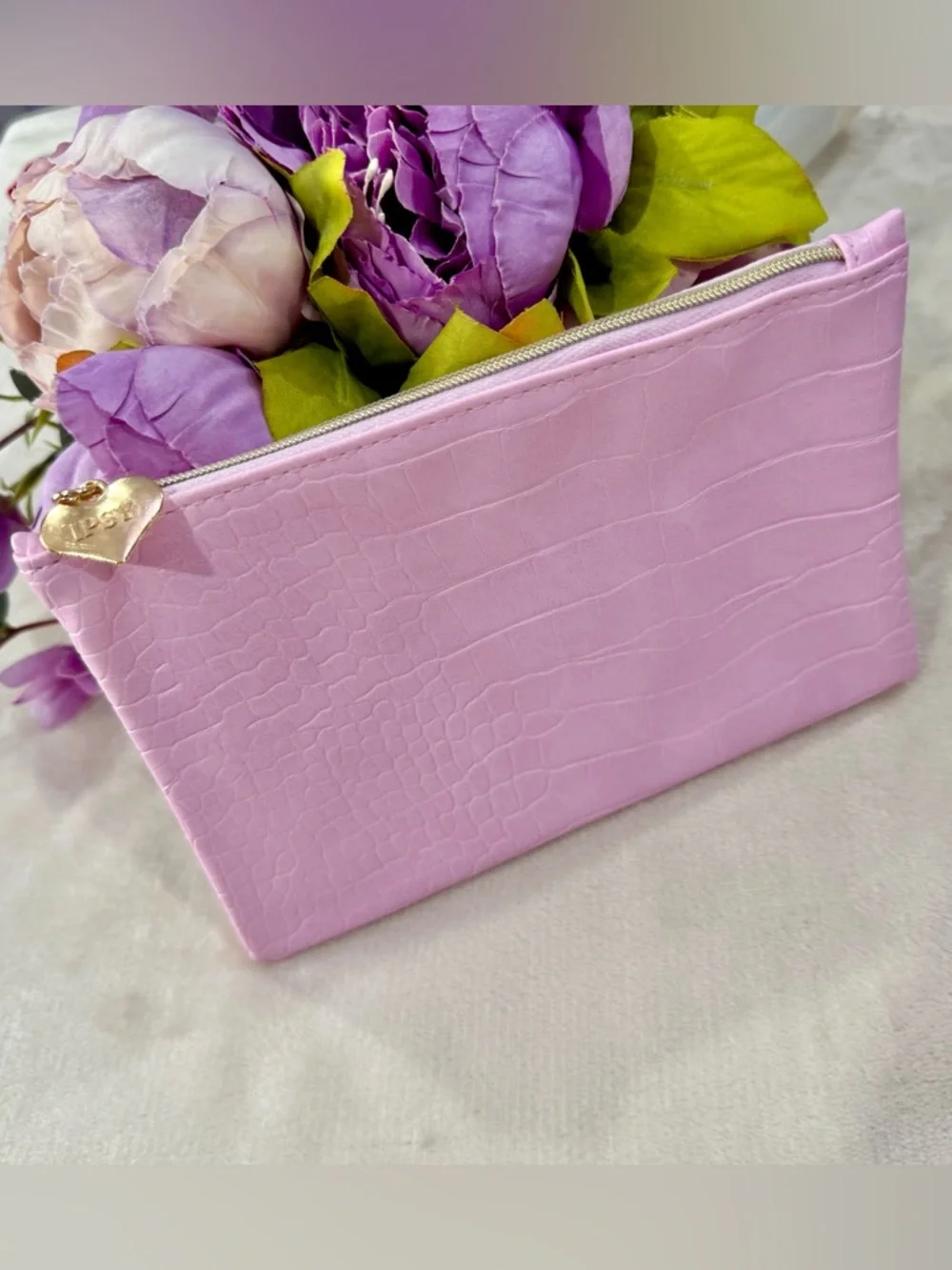3 for $16 - NEW Ipsy Pink Crocodile Embossed Cosmetic Bag